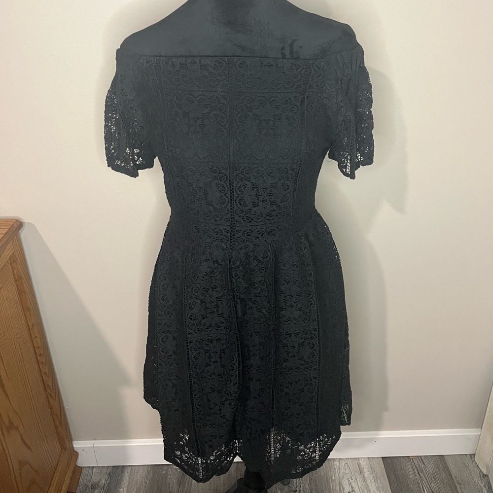 Mossimo Off The Shoulder Floral Lace Black Dress